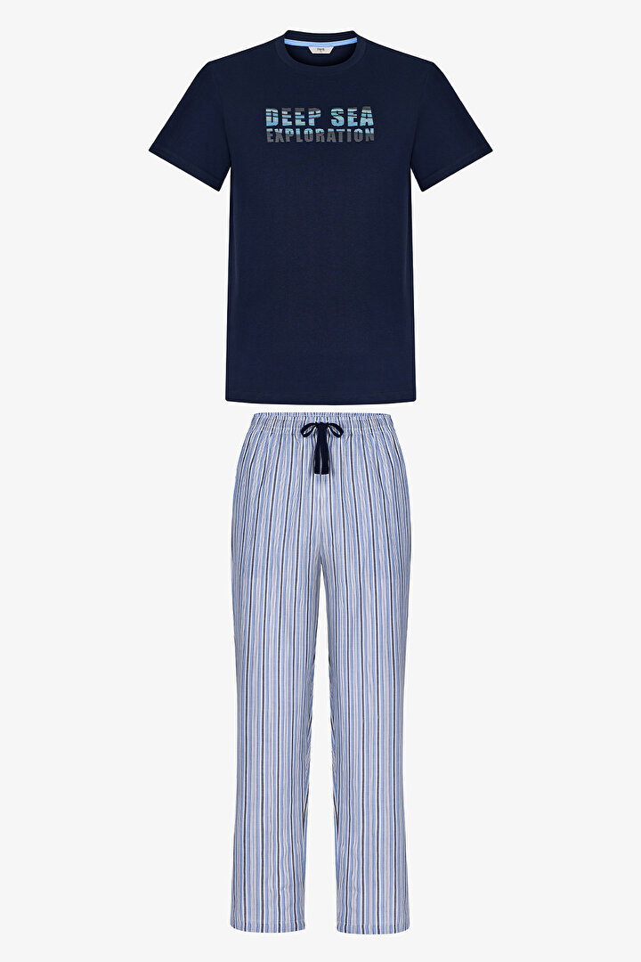 Erkek Renkli Big Blue Sea Pijama Takımı - 1