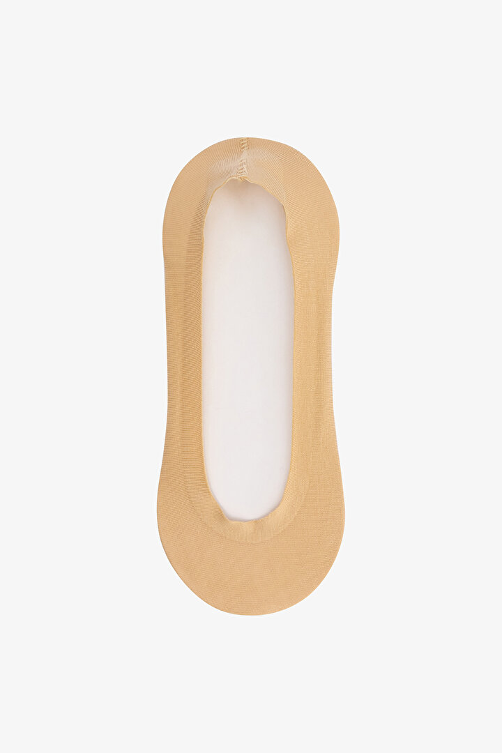 Beige Lazer Kesim Penye Suba Socks - 1