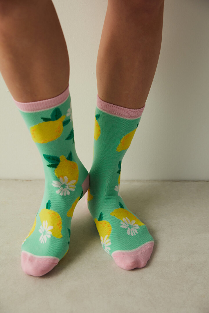 Green Lemon Socket Socks - 1