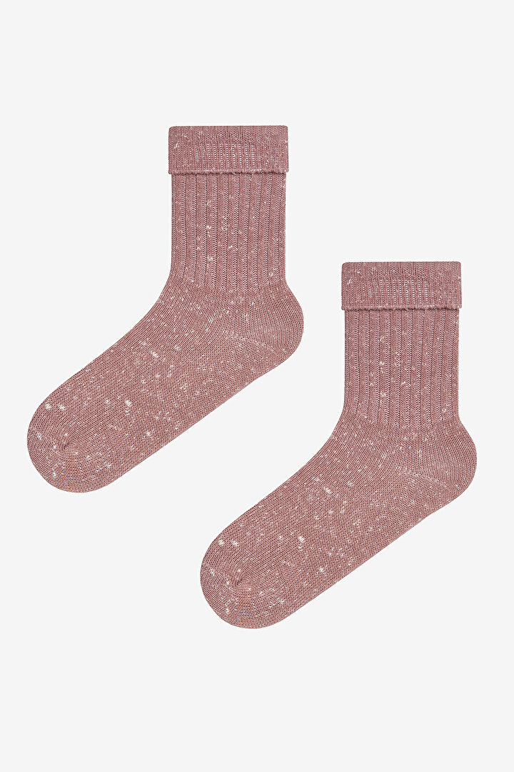 Deep Light Pink Socket Socks - 2