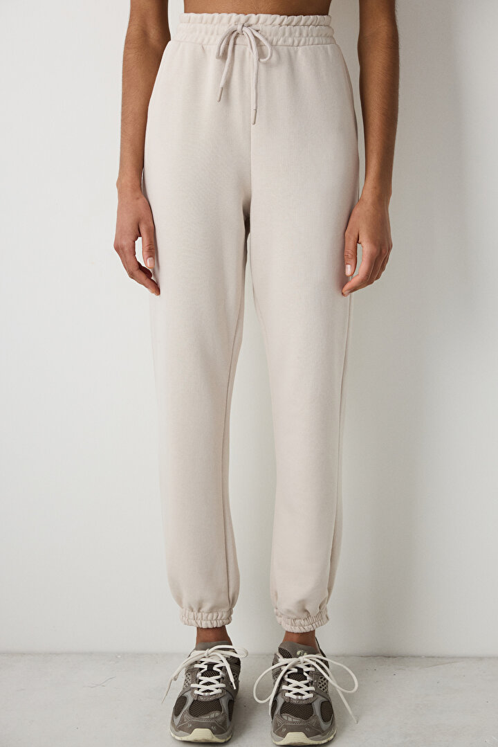 High Rise Active Light Beige Jogger - 2