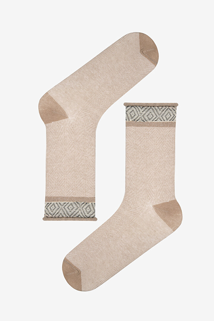 Shiny Geometric Soket Çorap - 1