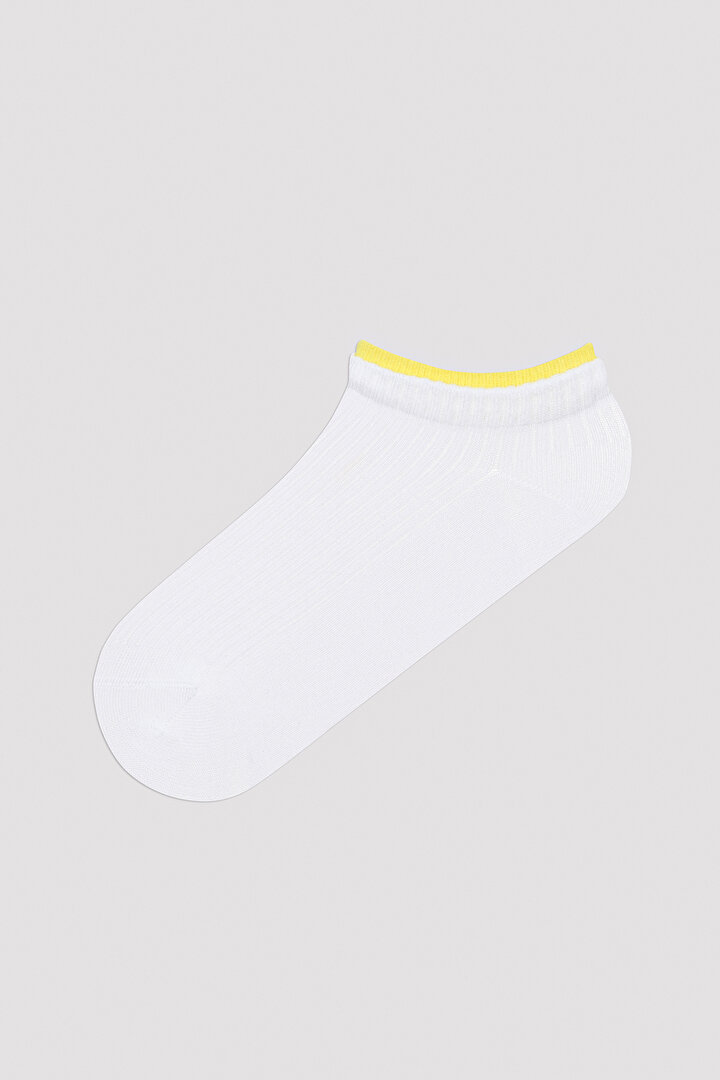 Multicolored Ankle Line Beyaz 4lü Patik Çorap - 2