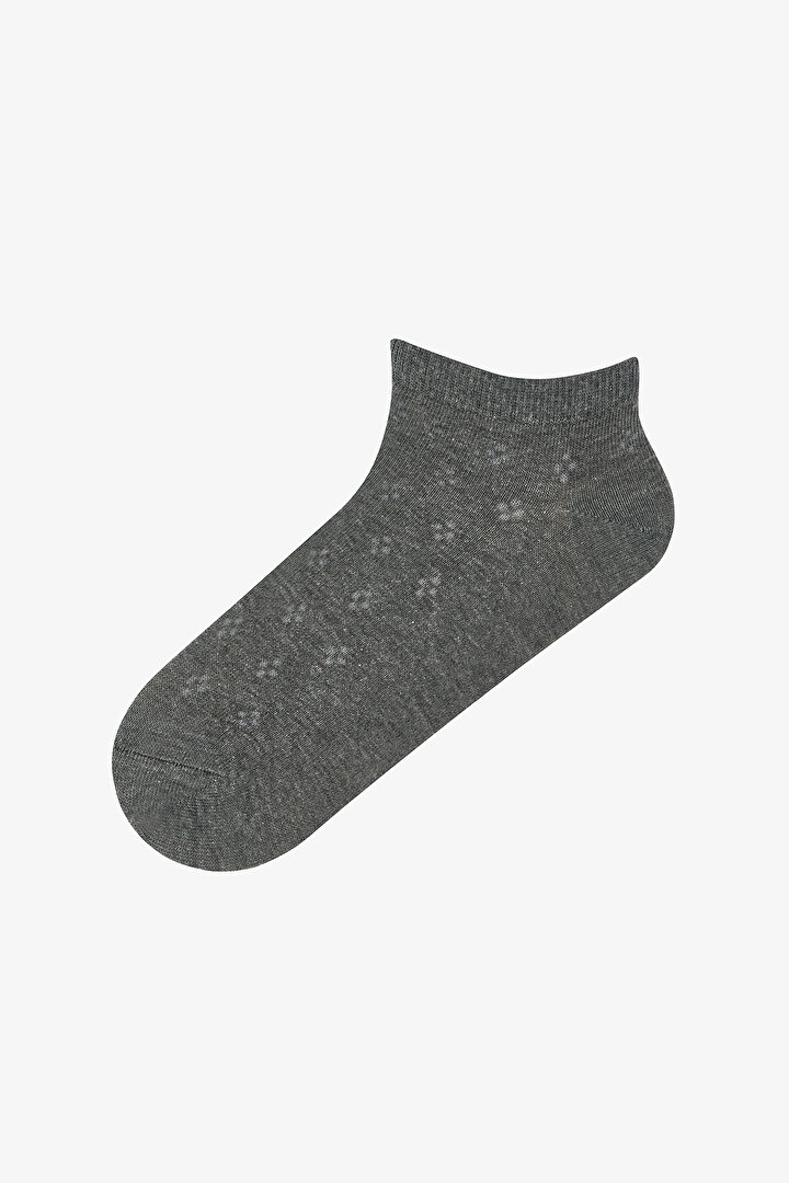 5 Çift Pamuklu Kendinden Desenli Patik Çorap - 2