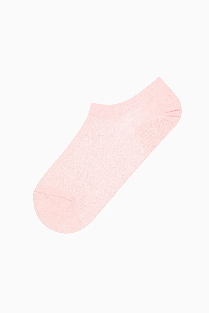 Soft Color Jacquard Pink Purple 3in1 Sneaker Socks - 2