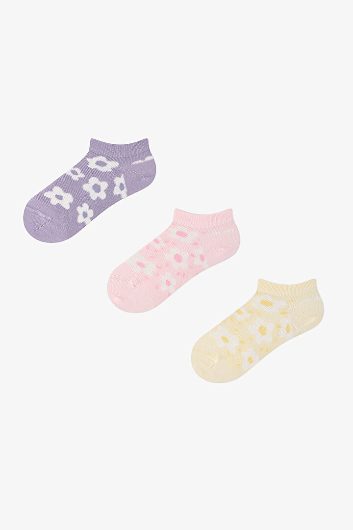 Girls Blooming Colors 3in1 Liner Socks - 1