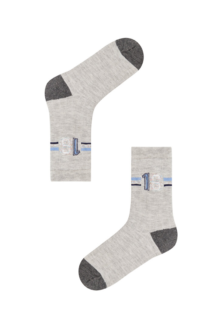 Gri Kız Çocuk Soket Çorap - 1