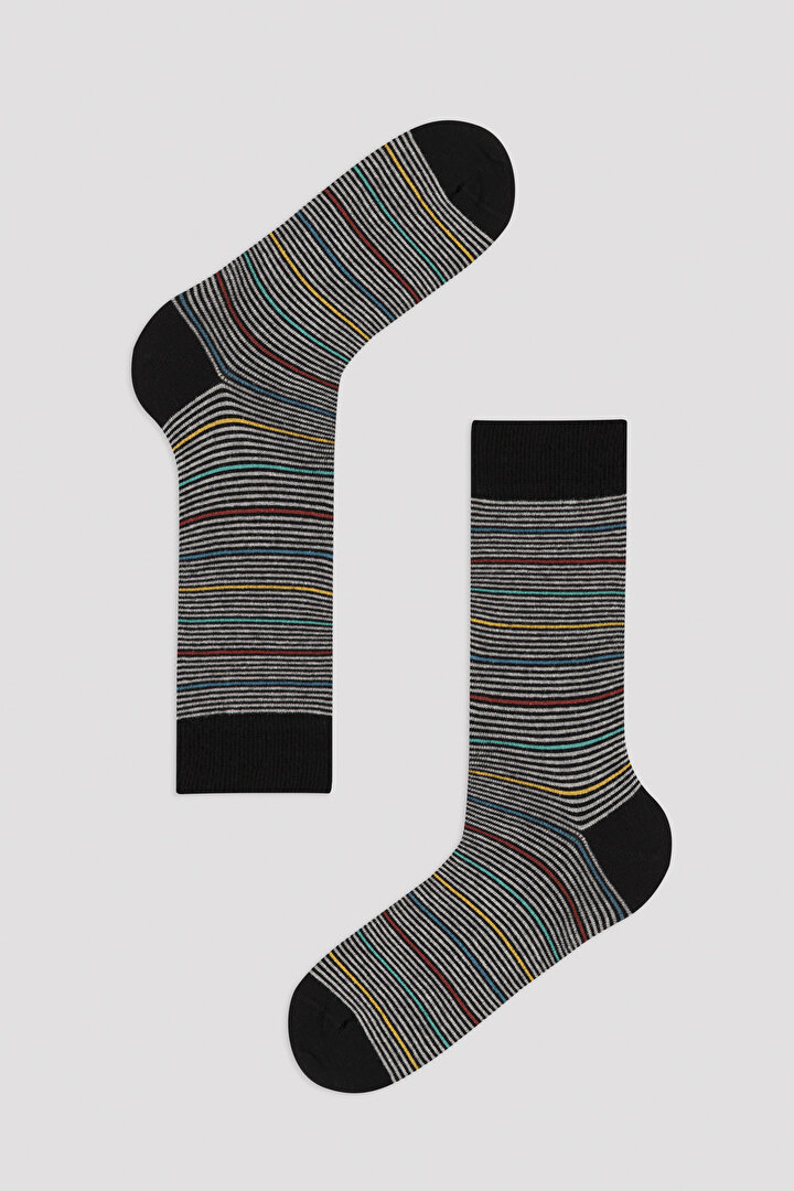 Black E. Line Stripe 3in1 Soket Socks - 2