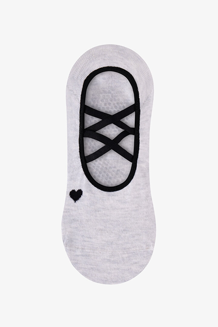 Seamless Toe Cotton Heart Patterned Pilates & Yoga Socks - 1
