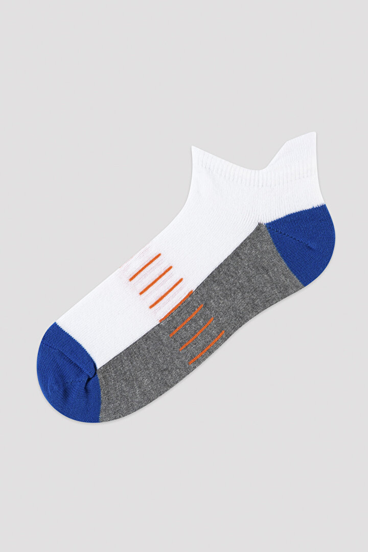 Erkek ÇocukTuruncu-Mavi Basic 2li Patik Çorap - 2