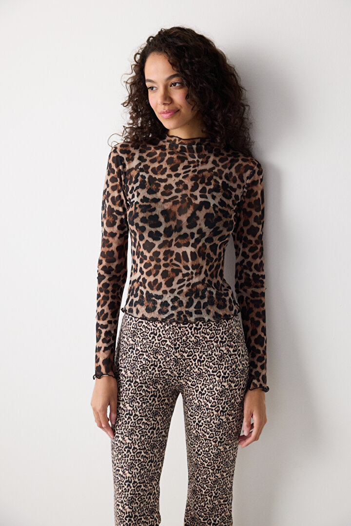 Mesh Leopard Multi Colour Top - 1