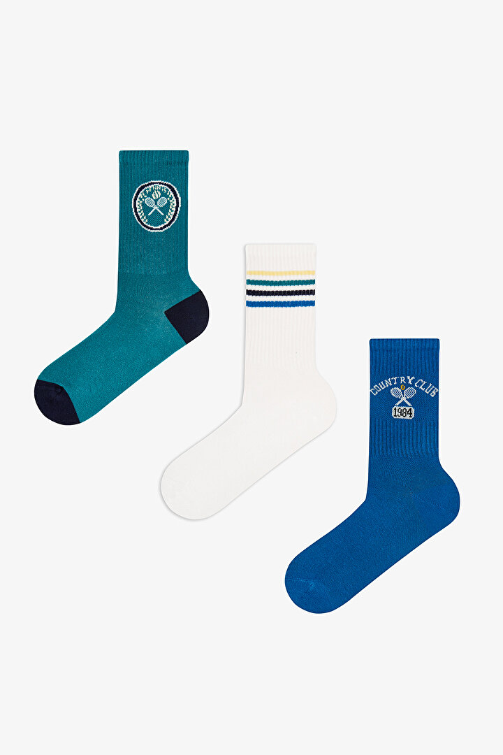 Erkek Renkli Country Club 3'lü Soket - 1