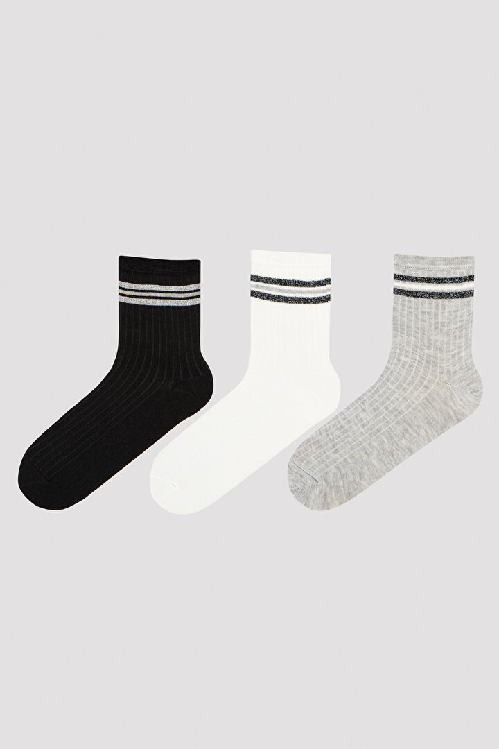 Siyah Coll Sim Patik Çorap - 1