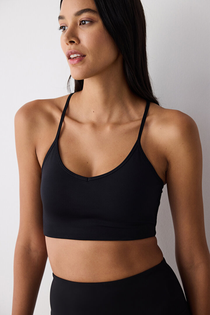 New Light Black Sports Bra - 2