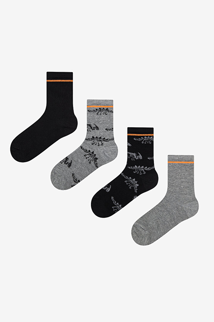 Boys Dark Dino 4in1 Socket Socks - 1