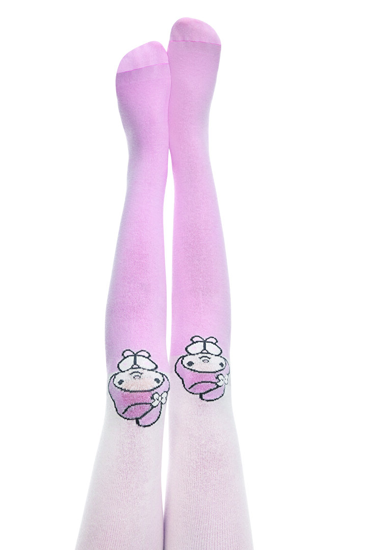 Pembe Kız Çocuk Pretty Melody 100 Denye Pamuklu Külotlu Çorap - 1