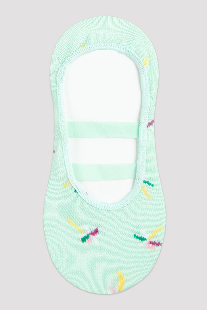 Mınt Kız Çocuk Floral Stripe Babet Çorap - 1
