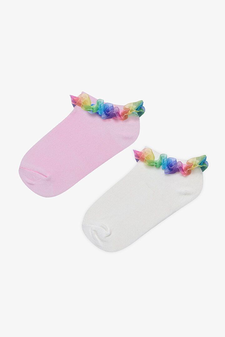 Girls Colorful Details 2in1 Liner Socks - 1