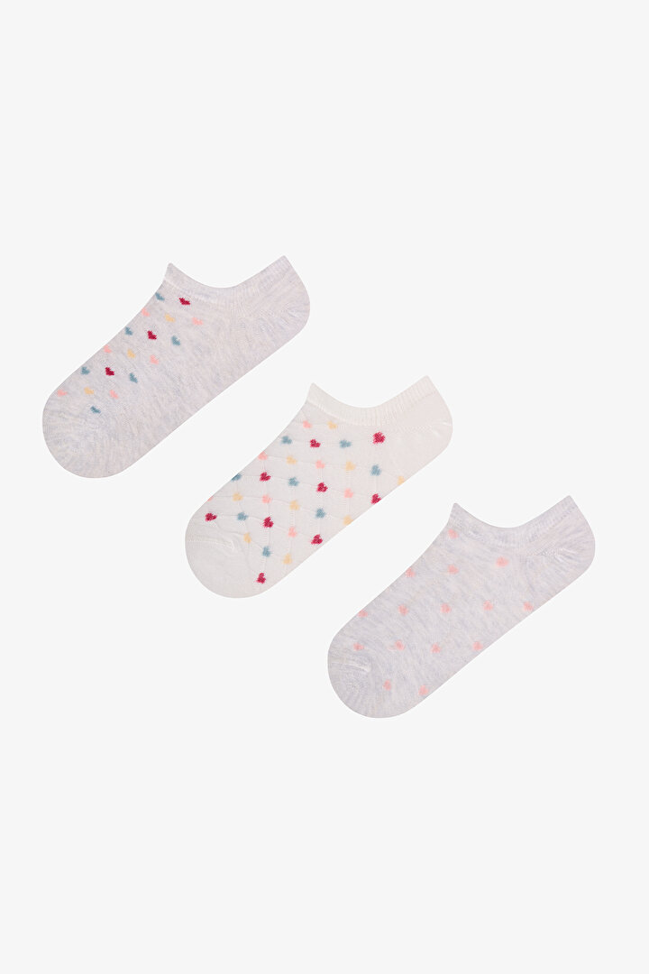 Cross Heart 3'lü Sneaker Çorabı - 1