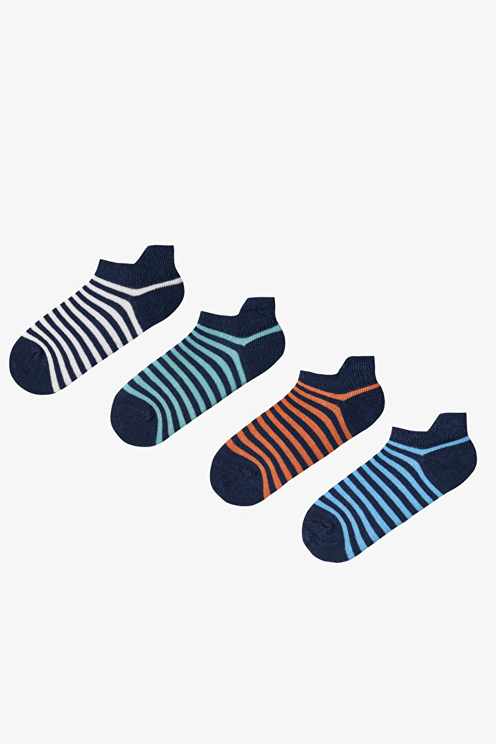 Mavi Erkek Çocuk Royal Stripes 4'lü Tab Patik Çorap - 1