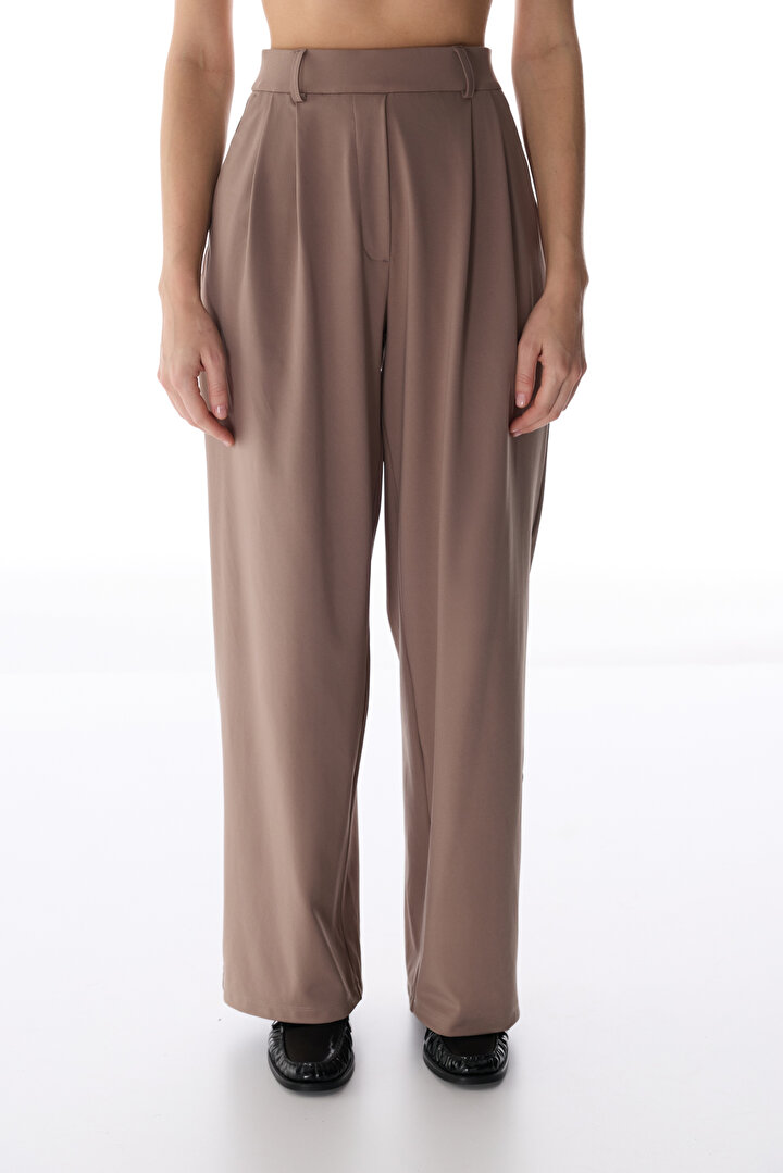 Gray Pleated Daily Pants - 1