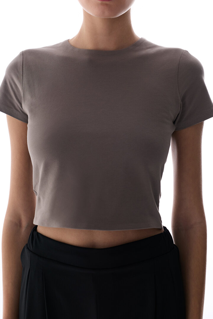 Gray Clean Neck T Shirt - 2