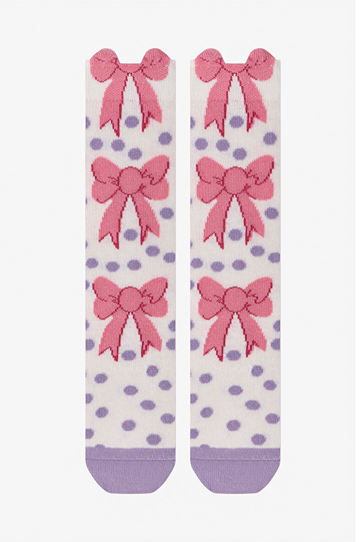 Kız Çocuk Ribbon Charm Pantolon Çorabı - 1