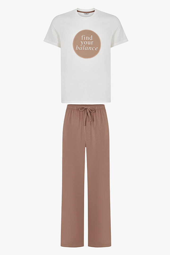 Erkek Renkli Sunset Calm Pijama Takımı - 1