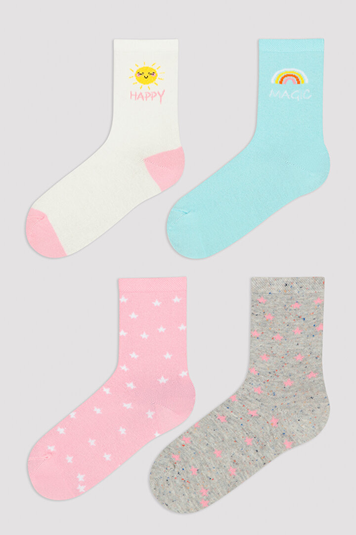 Kız Çocuk Magic Happines 4Lü Soket Çorap - 1