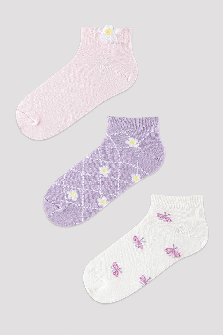 Girls Butterfly 3in1 Liner Socks - 1