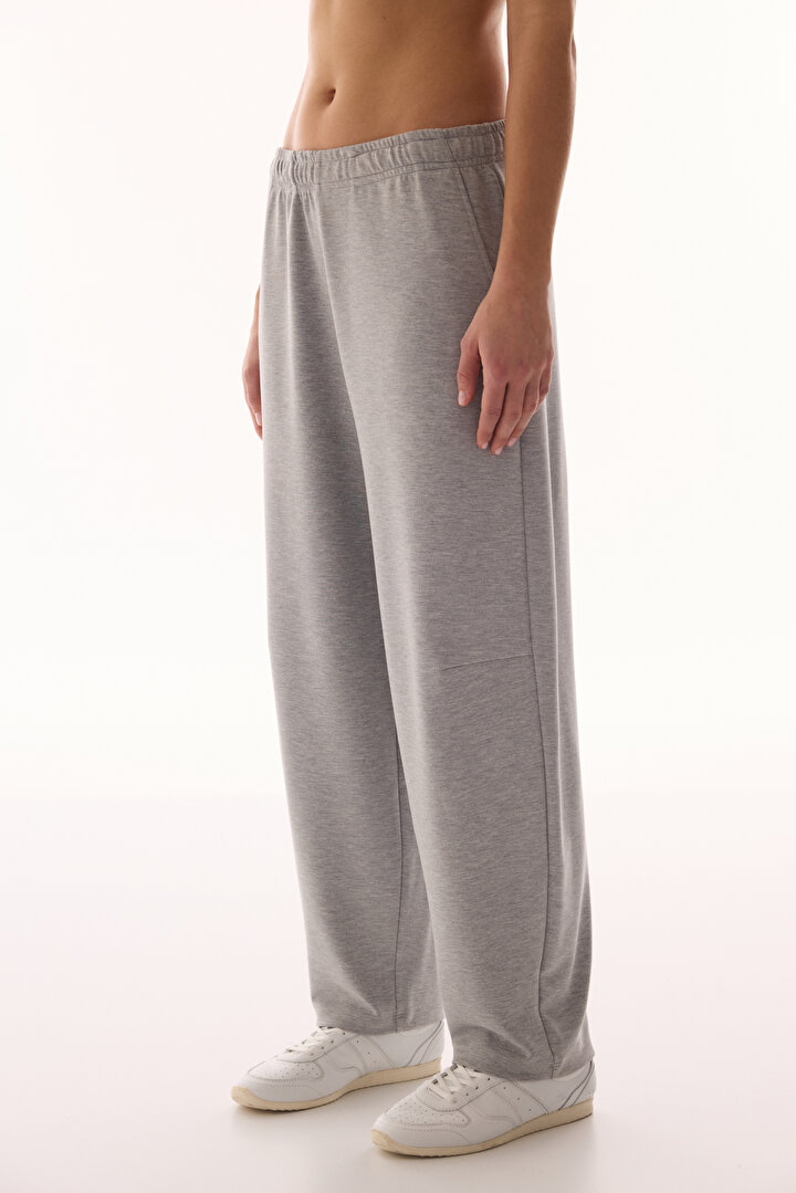 Gray Melange Modal Balloon Shaping Sweatpants - 1