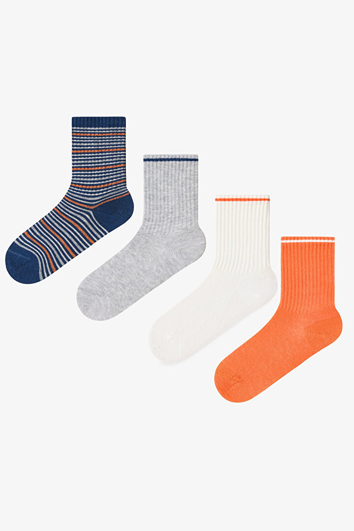 Multicolor Boys Energic Orange 4in1 Tennis Socket Socks - 1