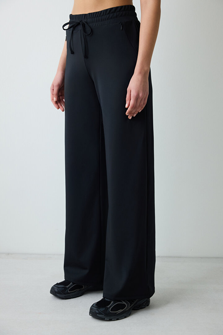 Loose Flare Active Black Pants - 1