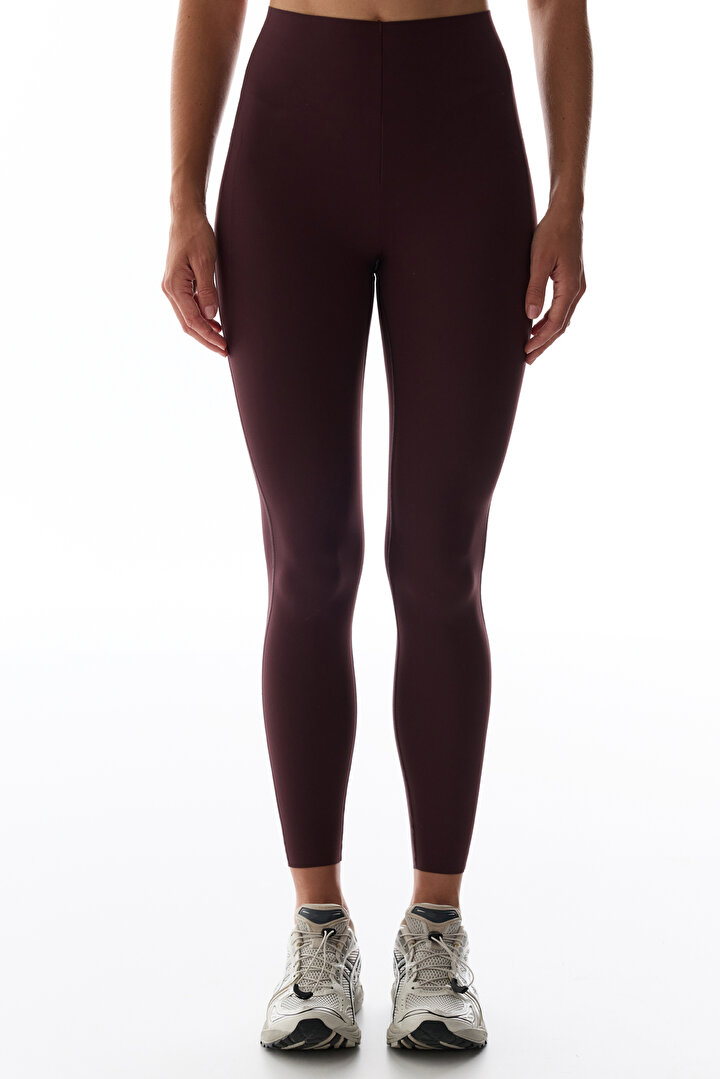 Dark Burgundy New Back Lock Stitch Leggings - 2