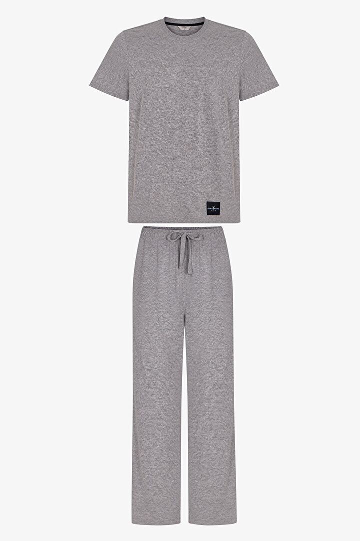 Grey Cloud Men's Pajama Set with Pants - 1