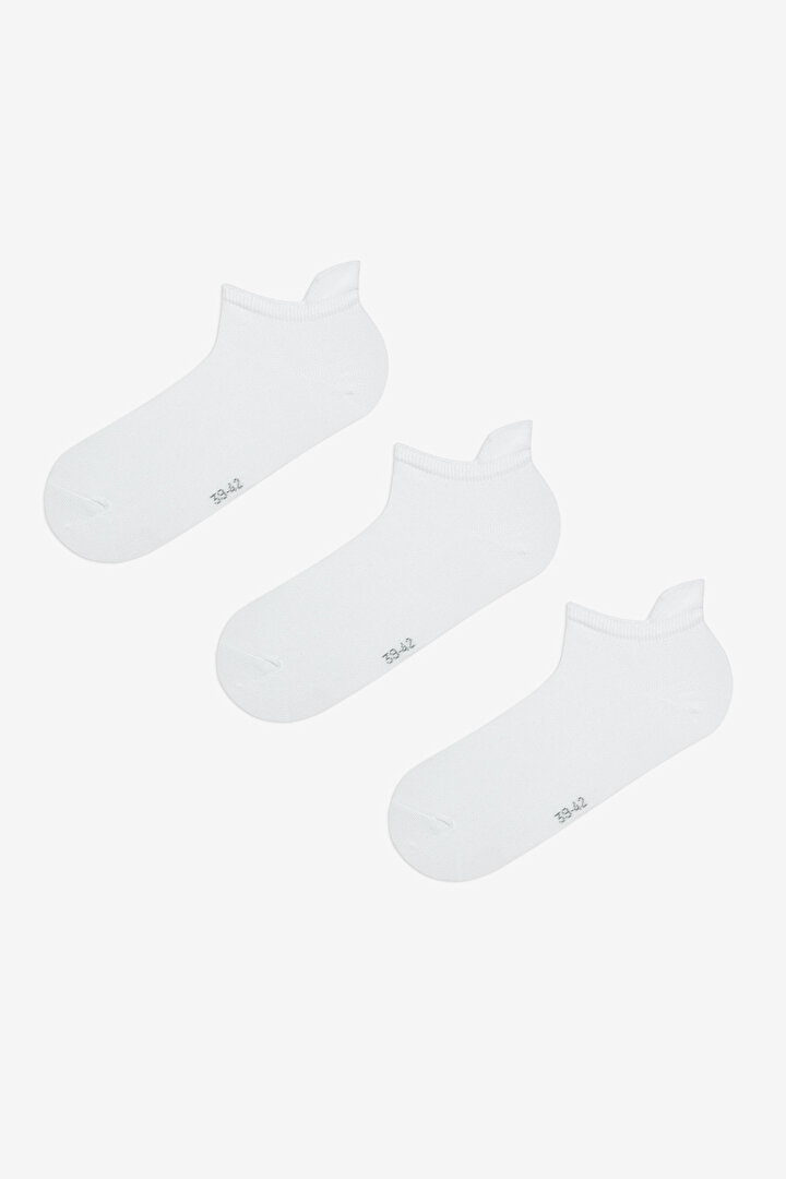 Erkek Beyaz 3lü Beyaz Patik Çorap - 1