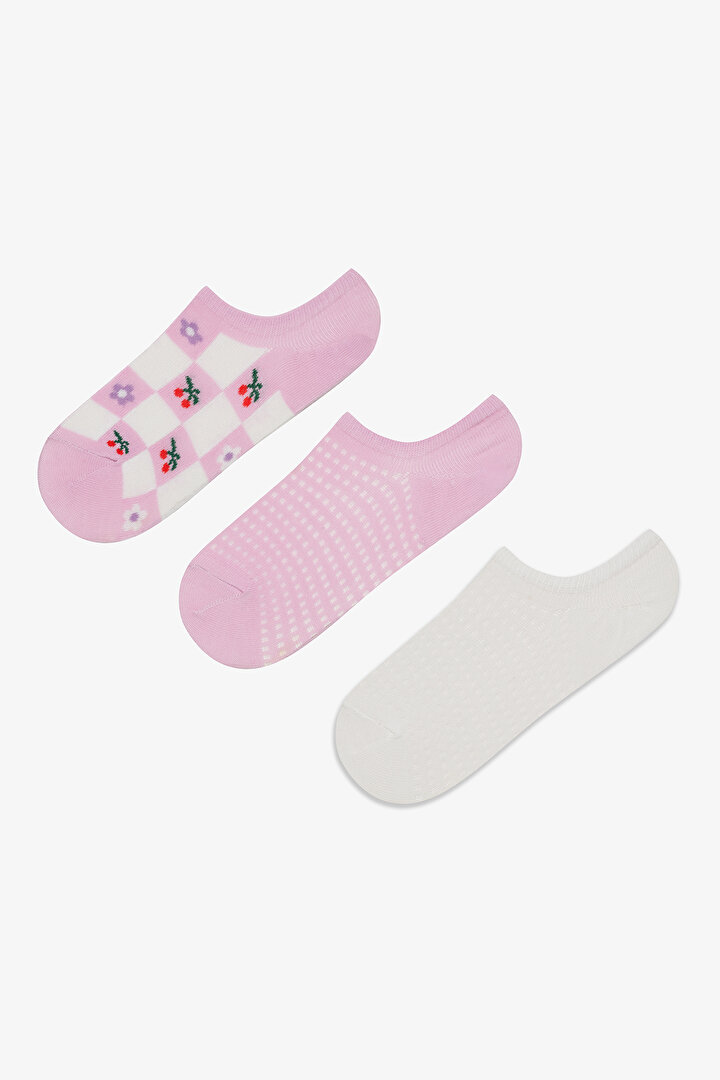 Dama Flower Lilac 3in1 Sneaker Socks - 1