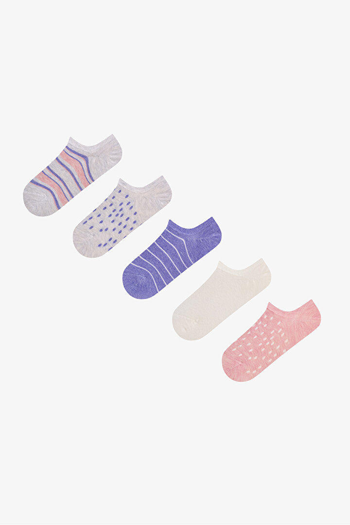Trendy Pattern 5'li Sneaker Çorabı - 1