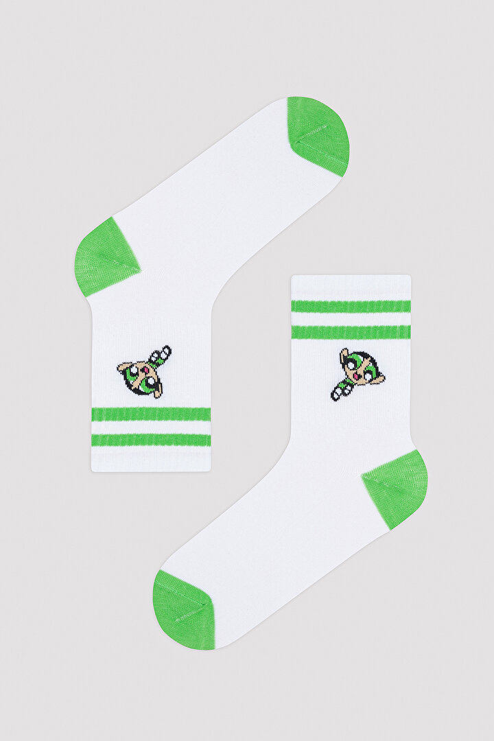 Tennis 3lü Beyaz Soket Çorap - Powerpuff Girls Koleksiyonu - 4