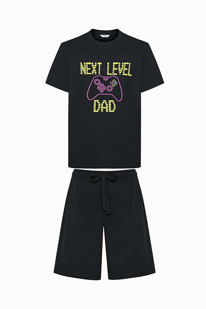 Gamer Dad Çok Renkli Şortu Pijama Takımı - 1