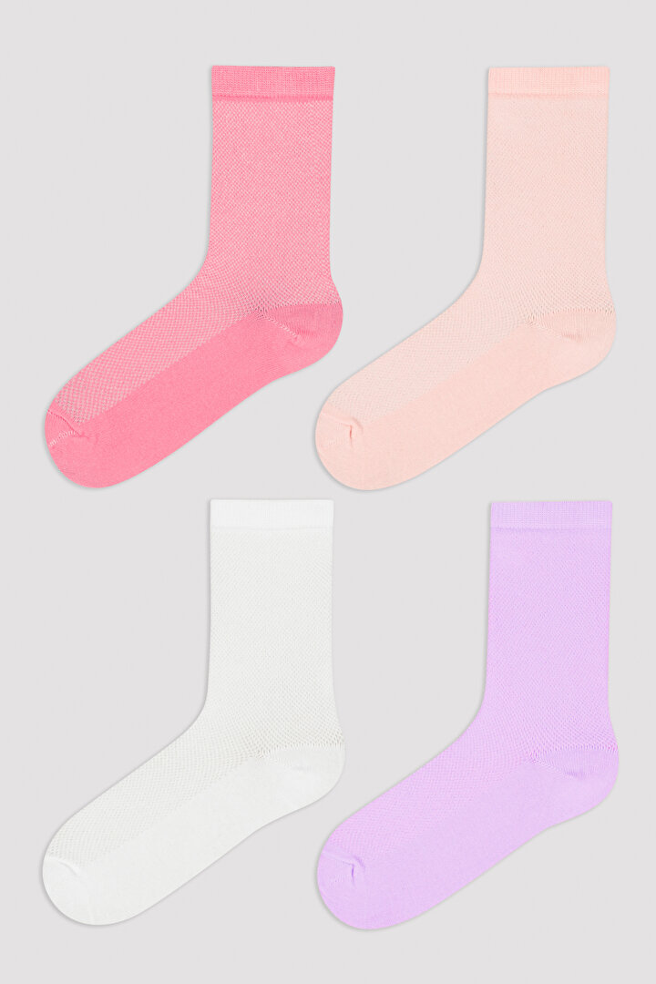 Kız Çocuk Basic Colorful 4Lü Soket Çorap - 1