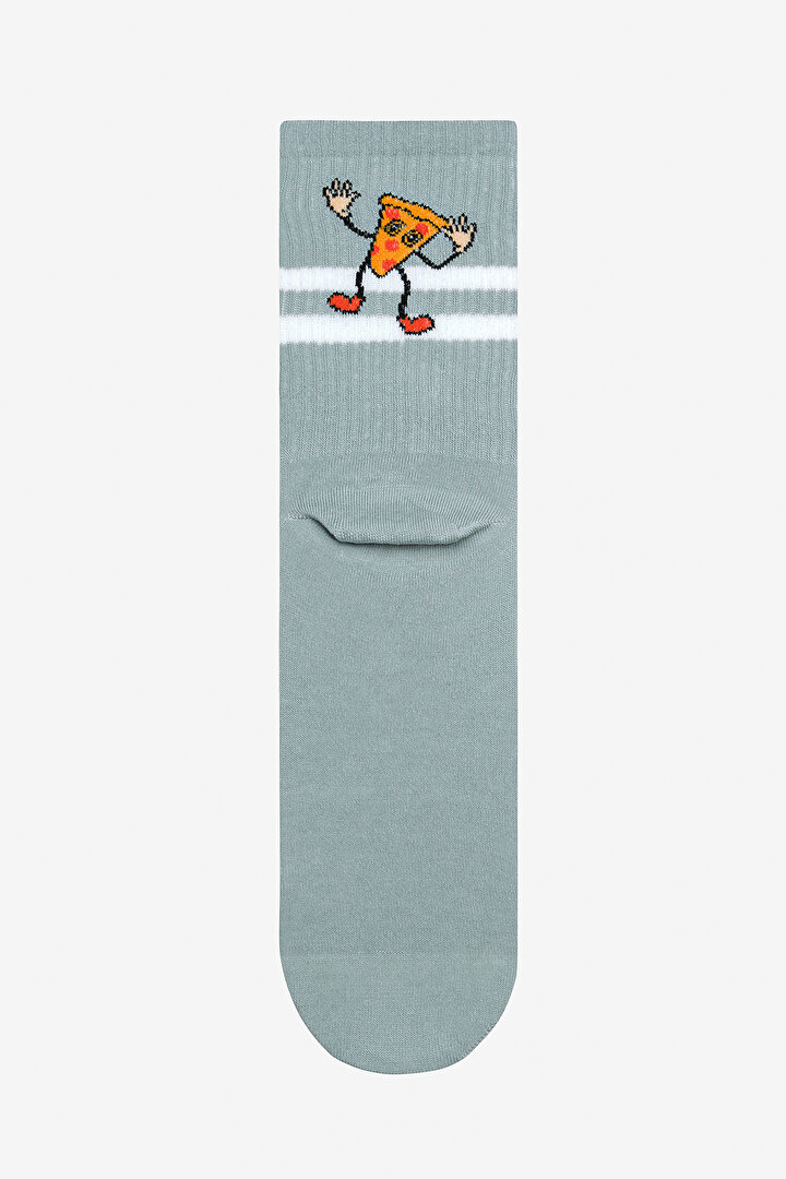 Man Pizza Mint Green Socket Socks - 2