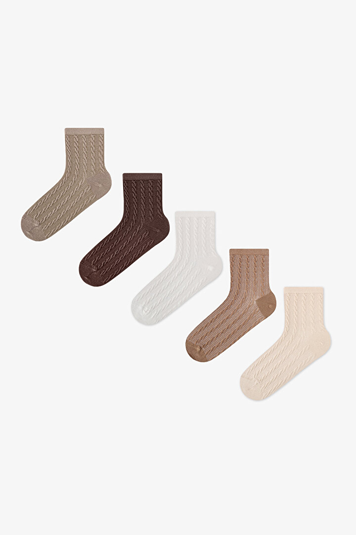 Geometric Jacquard 5in1 Socket Socks - 1