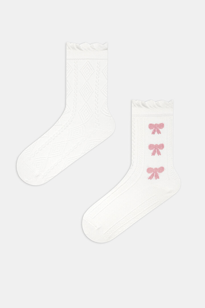 Jacquard Bowtie 2in1 Socket Socks - 1