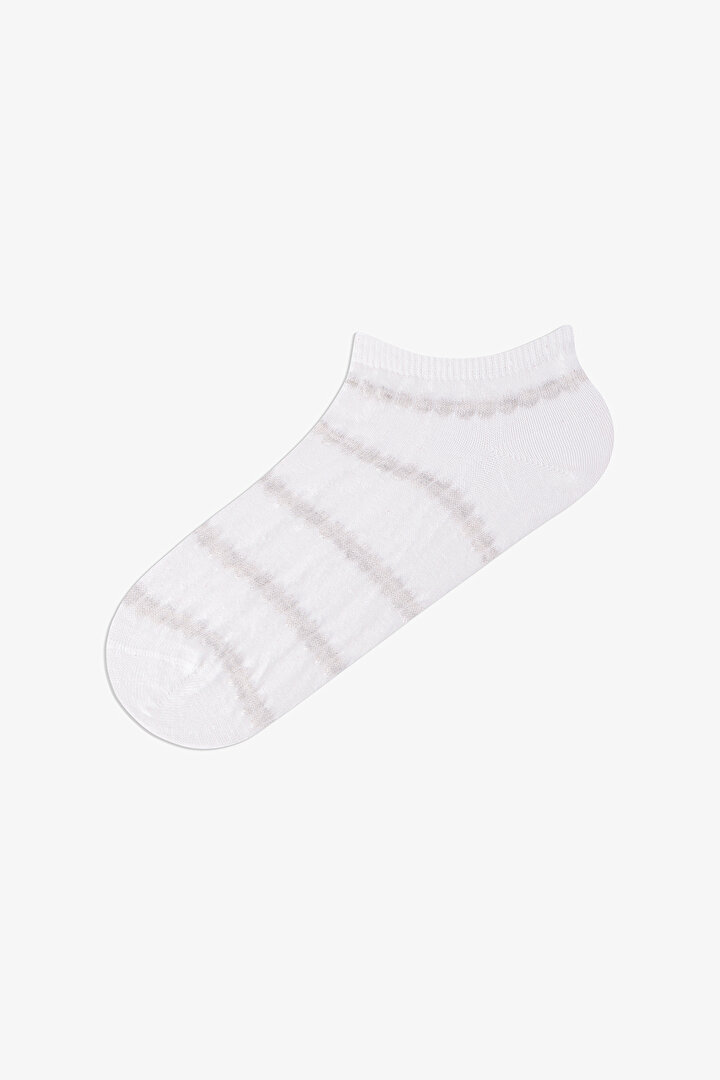 5 Pairs Seamless Toe Cotton Colorful Self-Patterned Footie Socks - 2