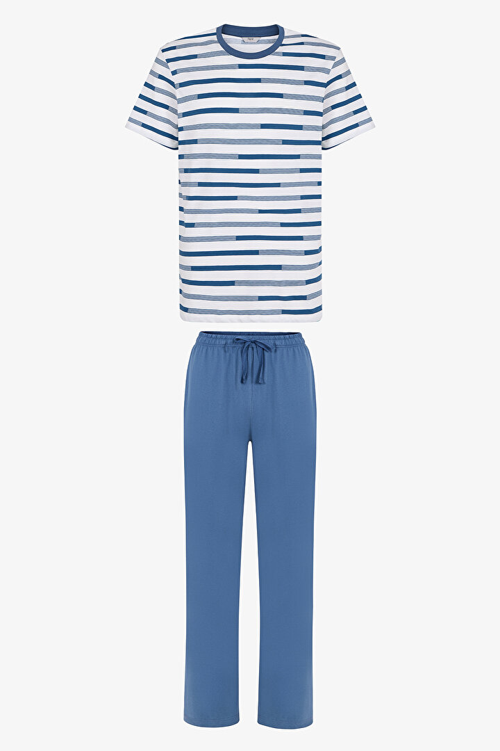 Erkek Renkli Harbor Lines Pijama Takımı - 1