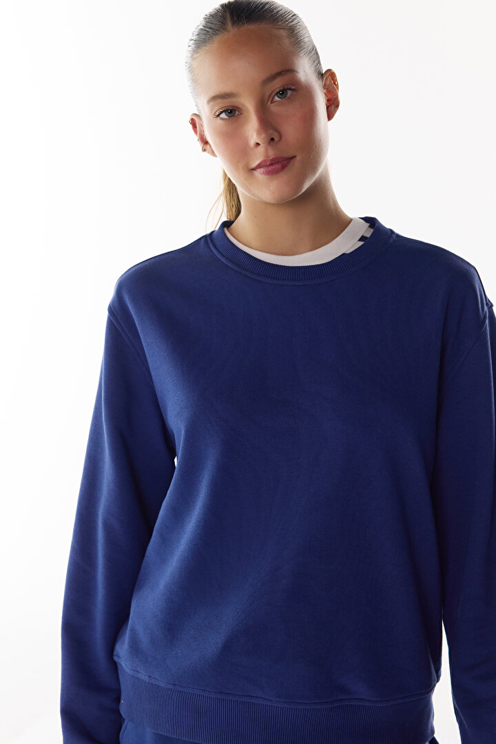 Lacivert Oversize Active Uzun Kollu Sweatshirt - 2