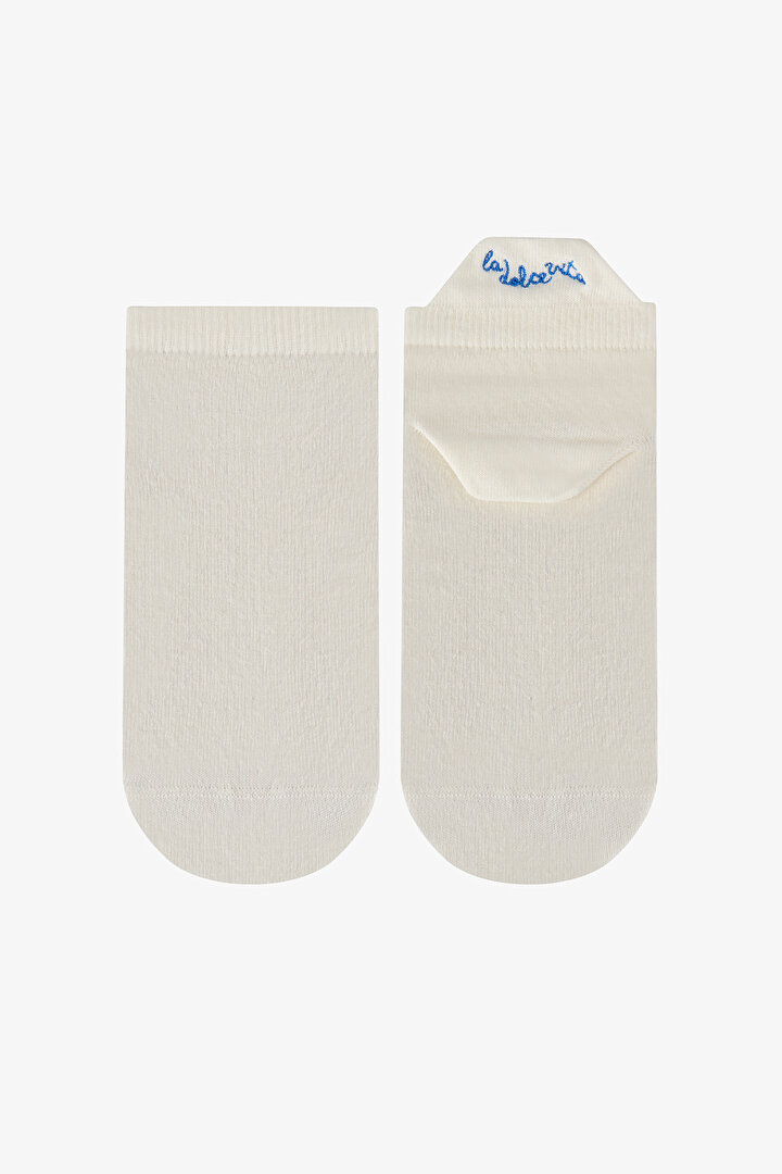 2 Pairs Cotton Embroidered Pull-Tab Footie Socks - 2