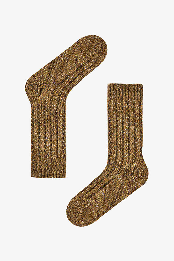 Altın Parıltılı Kalın Soket Çorap - 2