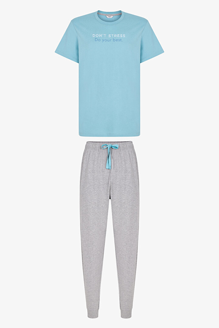 Erkek Renkli Sea Breeze Pijama Takımı - 1